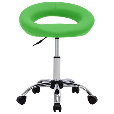 vidaXL Pracovní židle na kolečkách zelená umělá kůže