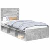 vidaXL R&aacute;m postele s čelo Beton 90 x 200 cm Masivn&iacute; borov&eacute; dřevo