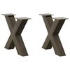 vidaXL Nohy konferenčn&iacute;ho stolku ve tvaru X, 2 ks, př&iacute;rodn&iacute; ocel, 60 x (42-43) cm, ocel