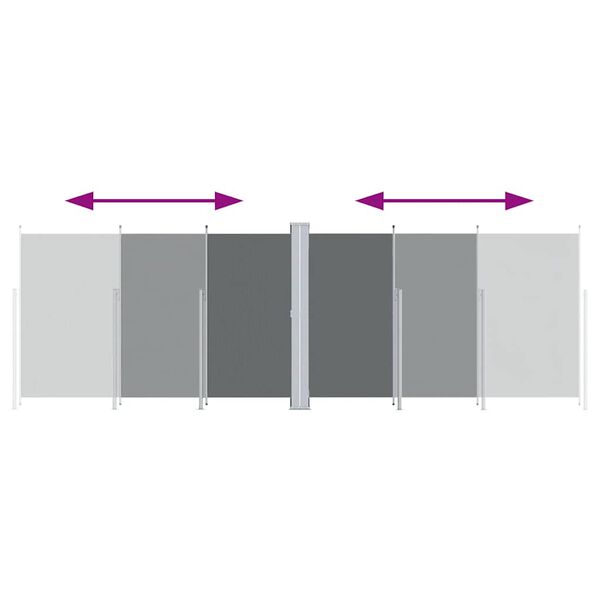 vidaXL Zatahovací boční markýza antracitová 220 x 600 cm