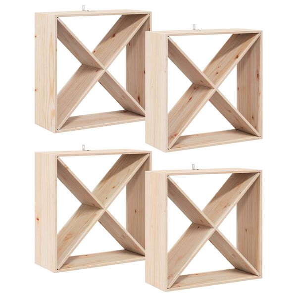 vidaXL Stojan na v&iacute;no 4 pcs Př&iacute;rodn&iacute; 62 x 25 x 62 cm