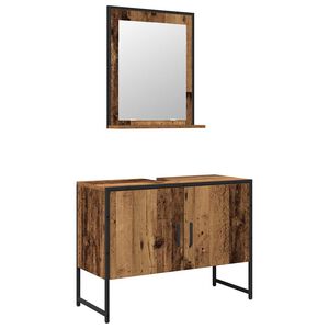 vidaXL Sada koupelnov&eacute;ho n&aacute;bytku 2 ks Hněd&aacute; 80 x 33 x 60 cm