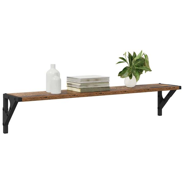 vidaXL N&aacute;stěnn&eacute; poličky s polic&iacute; 2 pcs Star&eacute; dřevo 80 x 15 x 15,5 cm