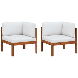 vidaXL Zahradní rohové pohovky 2 ks s polštáři, akácie a provaz