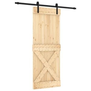 vidaXL Posuvn&eacute; dveře 80 x 210 cm Masivn&iacute; borov&eacute; dřevo (neupraven&eacute;)
