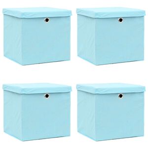 vidaXL &Uacute;ložn&eacute; boxy s v&iacute;ky 4 ks bledě modr&eacute; 32 x 32 x 32 cm textil