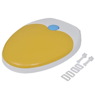 vidaXL WC sedátka s funkcí pomalého sklápění 2 ks bílo-žlutá plastová
