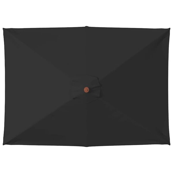vidaXL Zahradní slunečník s dřevěnou tyčí černý 150 x 200 cm