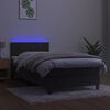 vidaXL Box spring postel s matrac&iacute; a LED tmavě &scaron;ed&aacute; 90x200 cm samet