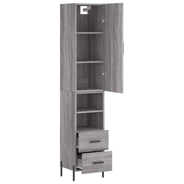 vidaXL Skř&iacute;ň highboard &scaron;ed&aacute; sonoma 34,5 x 34 x 180 cm kompozitn&iacute; dřevo