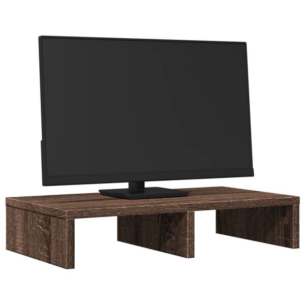 vidaXL Stojan na monitor hnědý dub 50 x 27 x 10 cm kompozitní dřevo