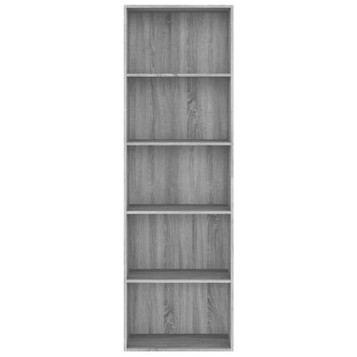vidaXL 5patrová knihovna šedá sonoma 60 x 30 x 189 cm kompozitní dřevo