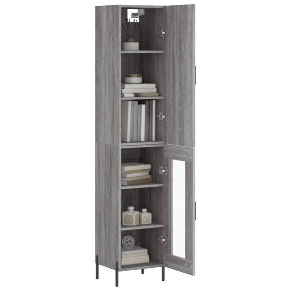 vidaXL Skř&iacute;ň highboard &scaron;ed&aacute; sonoma 34,5 x 34 x 180 cm kompozitn&iacute; dřevo