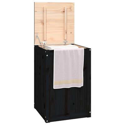 vidaXL Box na prádlo černý 44 x 44 x 66 cm masivní borové dřevo