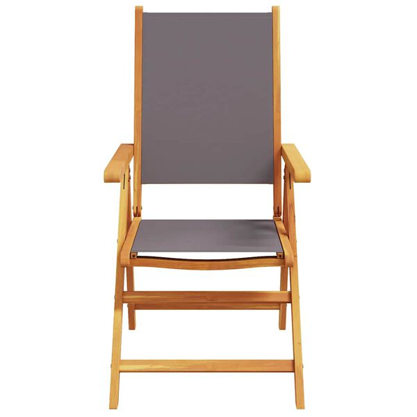 vidaXL 7d&iacute;ln&yacute; zahradn&iacute; j&iacute;deln&iacute; set antracitov&yacute; textil a masivn&iacute; dřevo