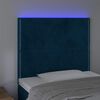 vidaXL Čelo postele s LED tmavě modr&eacute; 100x5x118/128 cm samet