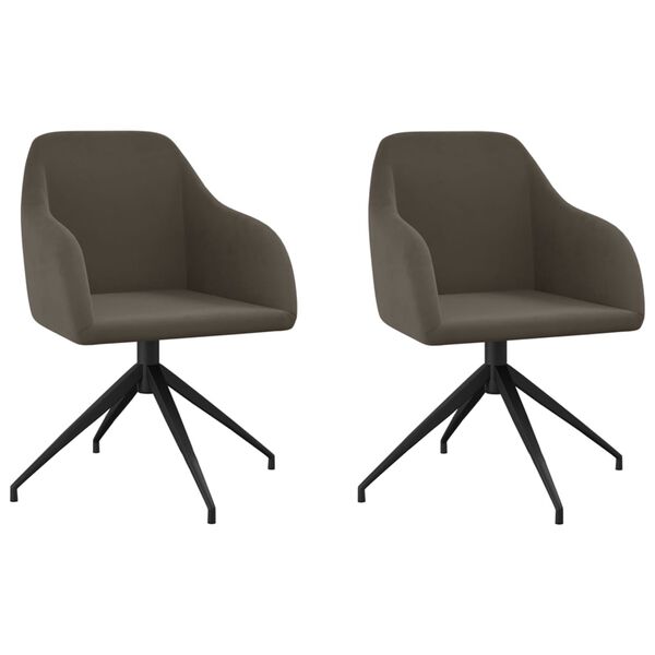 vidaXL J&iacute;deln&iacute; židle 2 ks tmavě &scaron;ed&eacute; samet