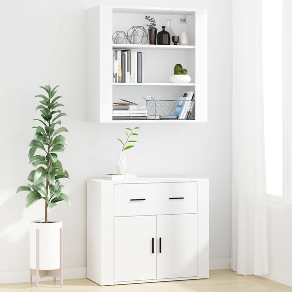 vidaXL Skř&iacute;ň highboard b&iacute;l&aacute; kompozitn&iacute; dřevo