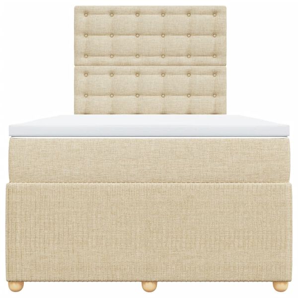 vidaXL Box spring postel s matrac&iacute; kr&eacute;mov&aacute; 120x200 cm textil