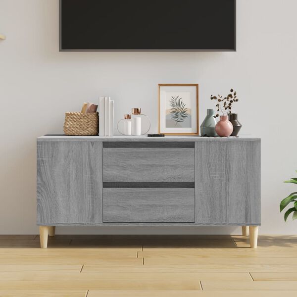 vidaXL TV skř&iacute;ňka &scaron;ed&aacute; sonoma 102x44,5x50 cm kompozitn&iacute; dřevo