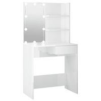vidaXL Toaletní stolek s LED lesklý bílý 74,5 x 40 x 141 cm