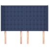 vidaXL Čelo postele typu u&scaron;&aacute;k modr&eacute; 147x16x118/128 cm textil