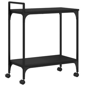 vidaXL Kuchyňsk&yacute; voz&iacute;k čern&yacute; 60,5 x 31 x 72,5 cm kompozitn&iacute; dřevo