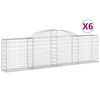 vidaXL Klenut&eacute; gabionov&eacute; ko&scaron;e 6 ks 300x30x80/100 cm pozinkovan&eacute; železo