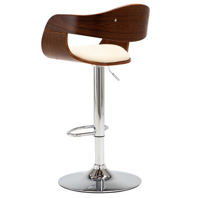 vidaXL Barová židle krémová ohýbané dřevo a umělá kůže