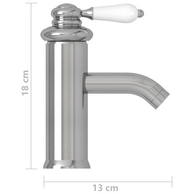 vidaXL Koupelnová umyvadlová vodovodní baterie stříbrná 130 x 180 mm