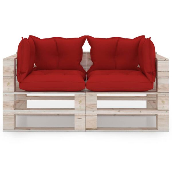 vidaXL Zahradn&iacute; 2m&iacute;stn&aacute; pohovka z palet s podu&scaron;kami borovice