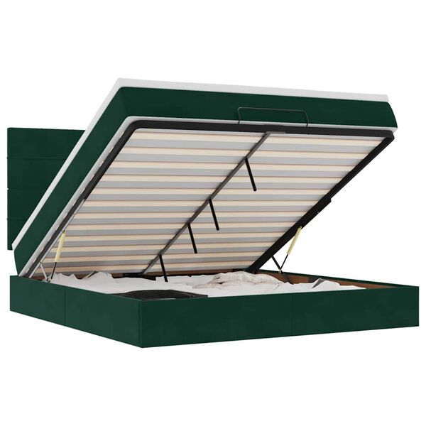 vidaXL Osmanský rám postele s matracíes tmavě šedá 160x200cm samet