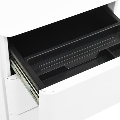 vidaXL Mobilní kartotéka bílá 30 x 45 x 59 cm ocel