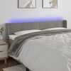 vidaXL Čelo postele s LED světle &scaron;ed&eacute; 163 x 16 x 78/88 cm samet