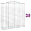 vidaXL Klenut&eacute; gabionov&eacute; ko&scaron;e 5 ks 200x50x200/220cm pozinkovan&eacute; železo