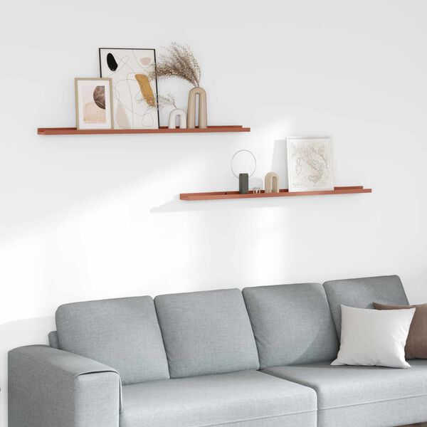 vidaXL N&aacute;stěnn&aacute; polička 2 pcs Červen&aacute; 115 x 9 x 3 cm kompozitn&iacute; dřevo