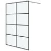 vidaXL Sprchov&aacute; z&aacute;stěna walk-in čern&aacute; 140 x 195 cm ml&eacute;čn&eacute; ESG sklo
