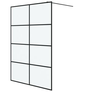 vidaXL Sprchov&aacute; z&aacute;stěna walk-in čern&aacute; 140 x 195 cm ml&eacute;čn&eacute; ESG sklo