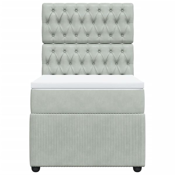 vidaXL Box spring postel s matrac&iacute; světle &scaron;ed&aacute; 90x190 cm samet