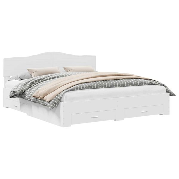 vidaXL R&aacute;m postele s čelo B&iacute;l&aacute; 180 x 200 cm kompozitn&iacute; dřevo