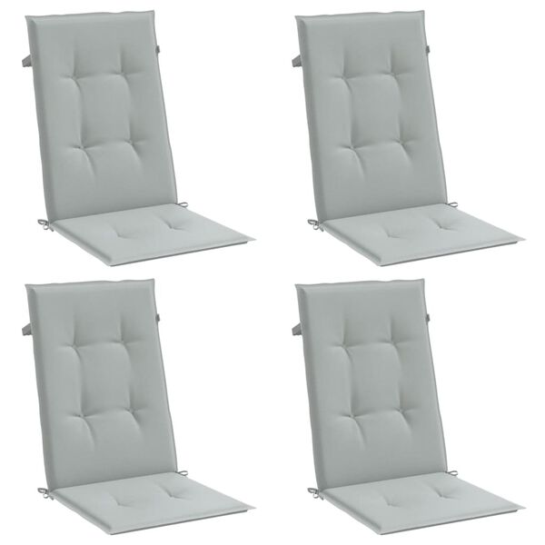 vidaXL Podu&scaron;ky na židli vysok&eacute; opěradlo 4 ks &scaron;ed&aacute; melanž 120x50x4 cm