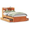 vidaXL Postel s knihovnou bez matrace hněd&aacute; 120x200 cm masiv borovice
