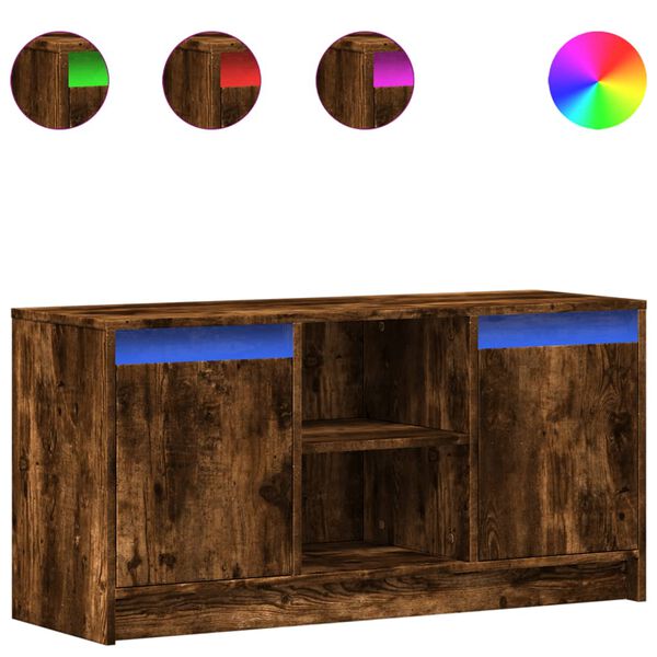 vidaXL TV skř&iacute;ňka s LED kouřov&yacute; dub 100 x 34 x 50 cm kompozitn&iacute; dřevo