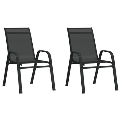 vidaXL Stohovatelné zahradní židle 2 ks černé textilenová tkanina