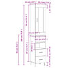 vidaXL Skříň highboard šedá sonoma 34,5 x 34 x 180 cm kompozitní dřevo