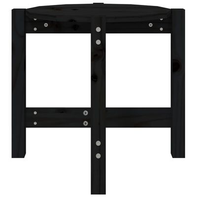 vidaXL Konferenční stolek černý Ø 52,5 x 45 cm masivní borové dřevo