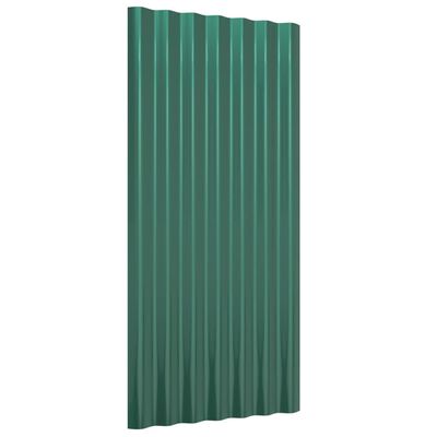 vidaXL Střešní panely 36 ks práškově lakovaná ocel zelené 80 x 36 cm