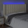vidaXL Čelo postele s LED kr&eacute;mov&eacute; 203 x 16 x 118/128 cm uměl&aacute; kůže