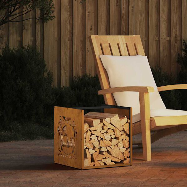 vidaXL Stojan na palivov&eacute; dřevo 40x40x40 cm povětrnostně odoln&aacute; ocel