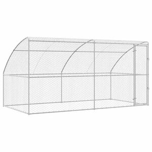 vidaXL Ps&iacute; kennel 2 pcs Stř&iacute;brn&aacute; 4 x 2 x 2 m Pozinkovan&aacute; ocel